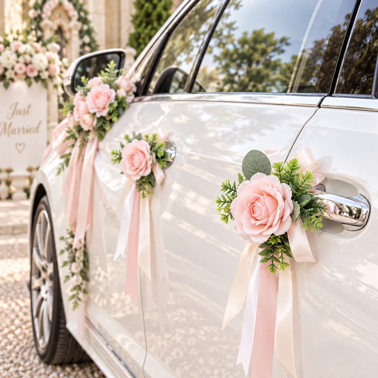 Déco Florale Rose Tendre Pour Voiture élégant