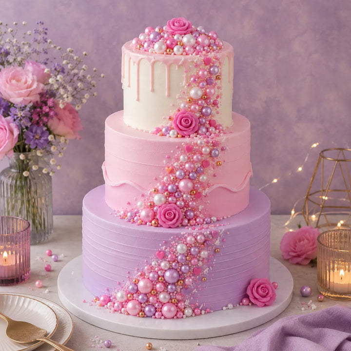 Déco Gâteau Romantique en Sucre 