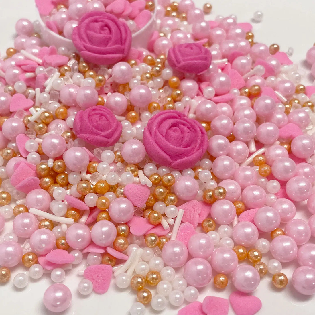 Déco Gâteau Romantique en Sucre Perle
