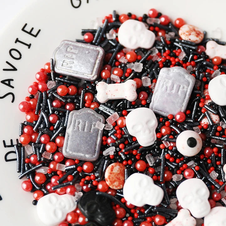 Déco Gâteau Sucre Cercueil et Crâne Chic