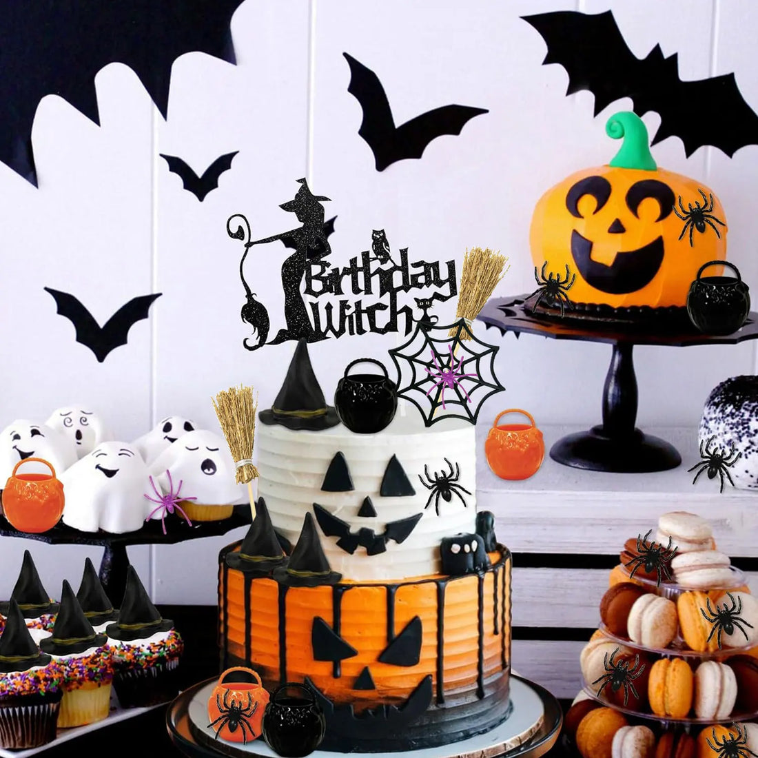 Déco Gâteau Thème Sorcière Halloween