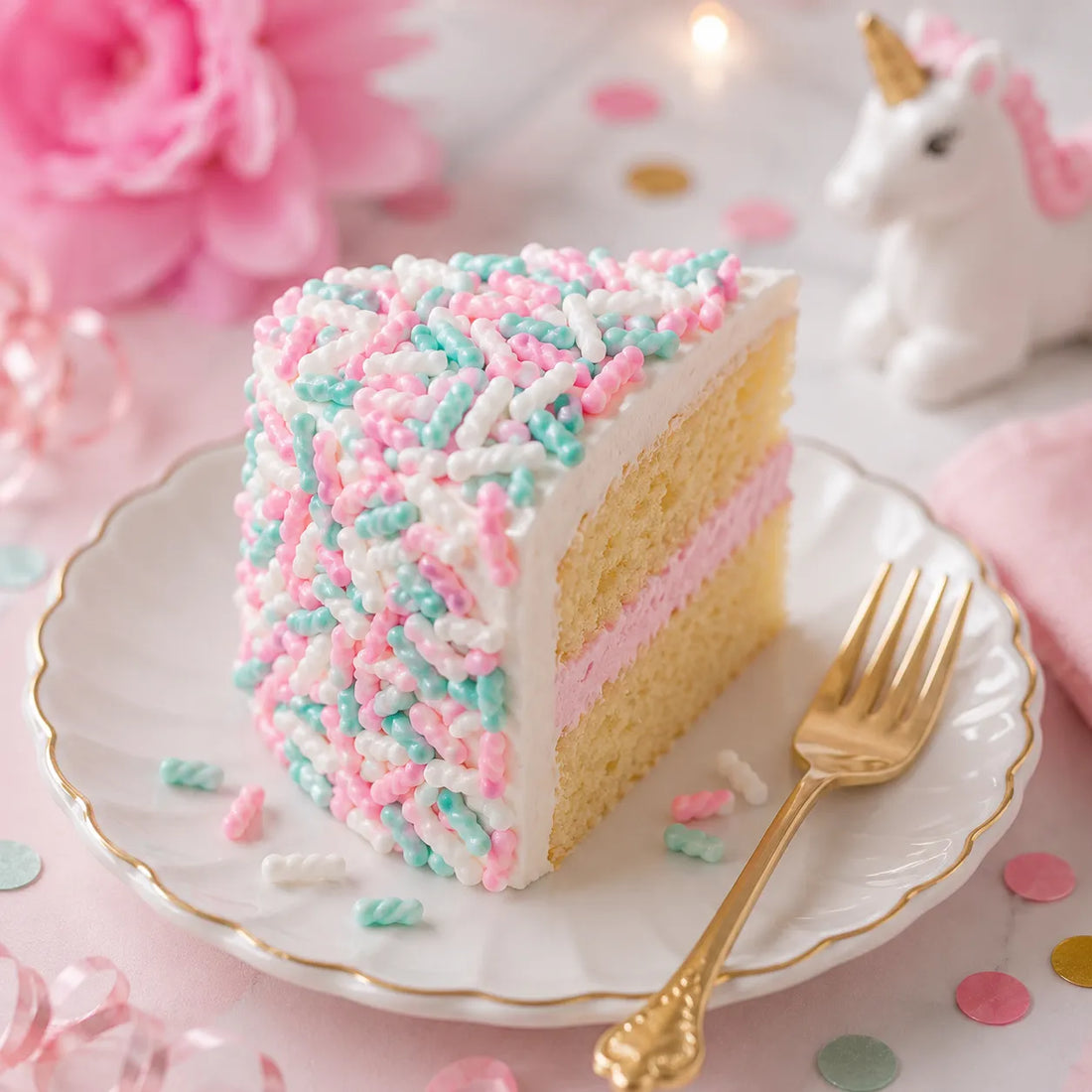 Déco Gâteau Unicorne Comestible féerique