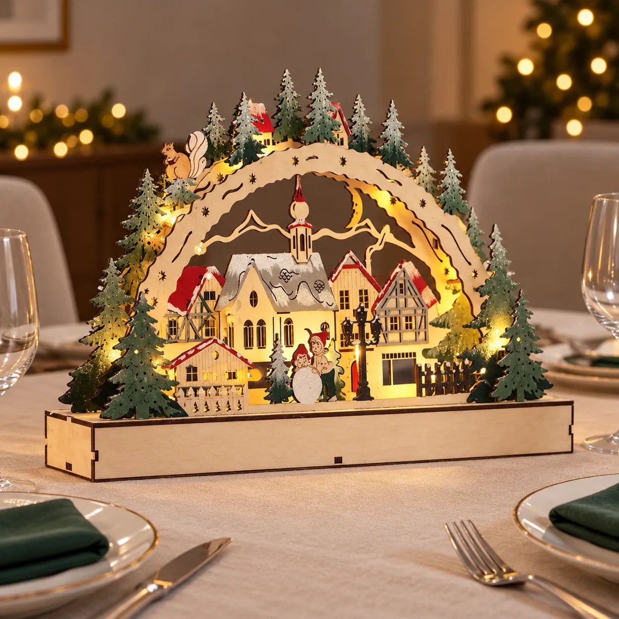 Déco de Table Lumineuse Noël chic