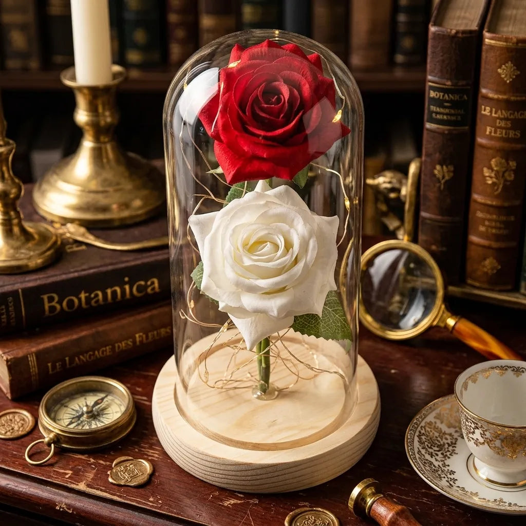 Déco de Table Roses LED Chic