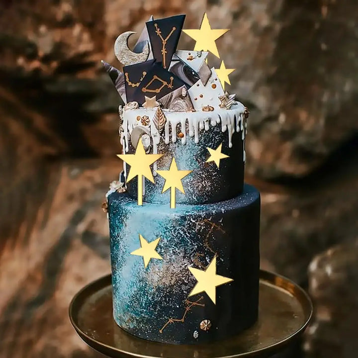 Décoration Gâteau Etoiles Dorées