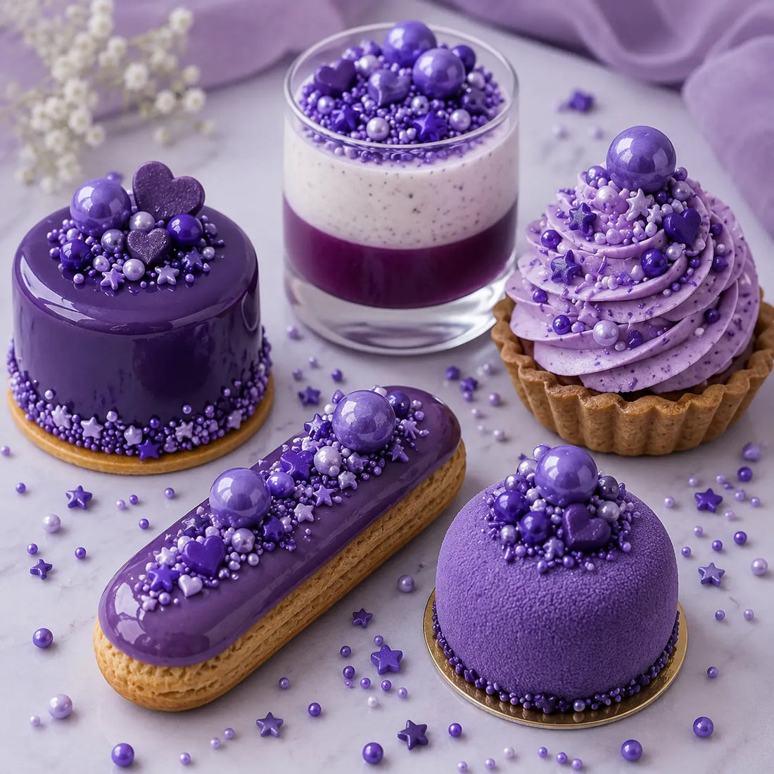 Décoration Pour Gâteau Violette Comestible