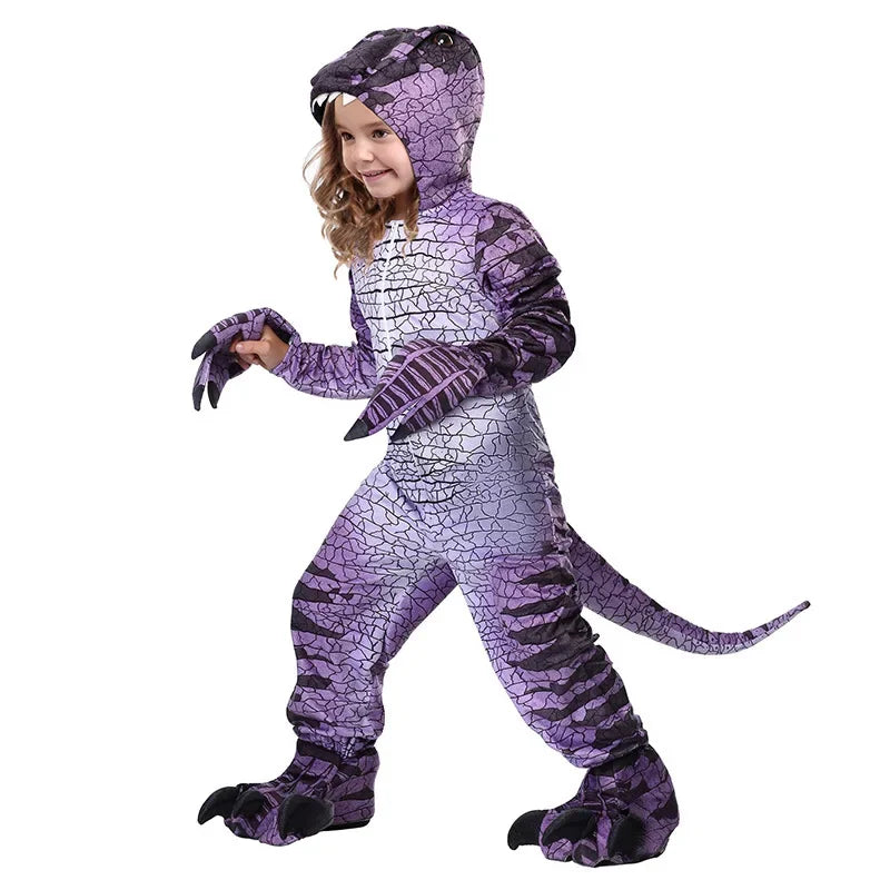 Déguisement Dinosaure Enfant Violet Confortable 