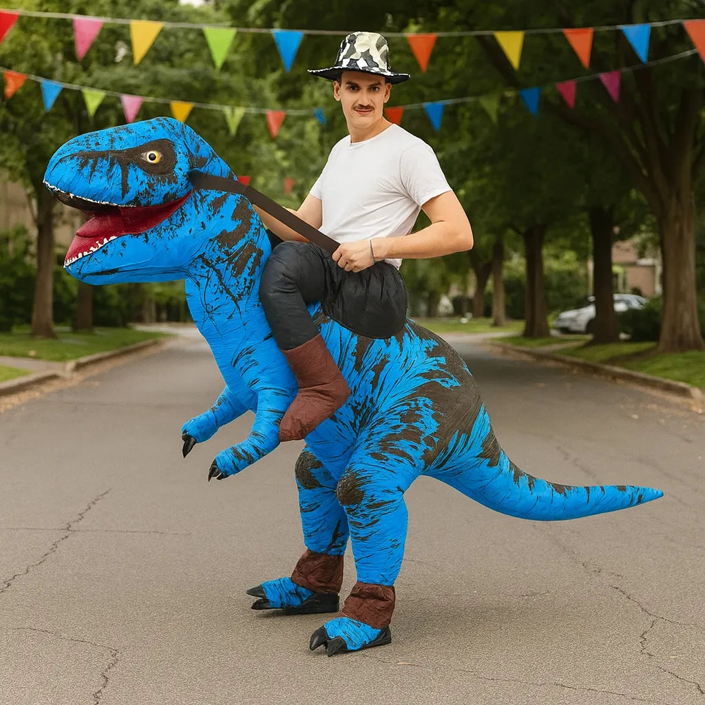 Déguisement Dinosaure Gonflable Bleu