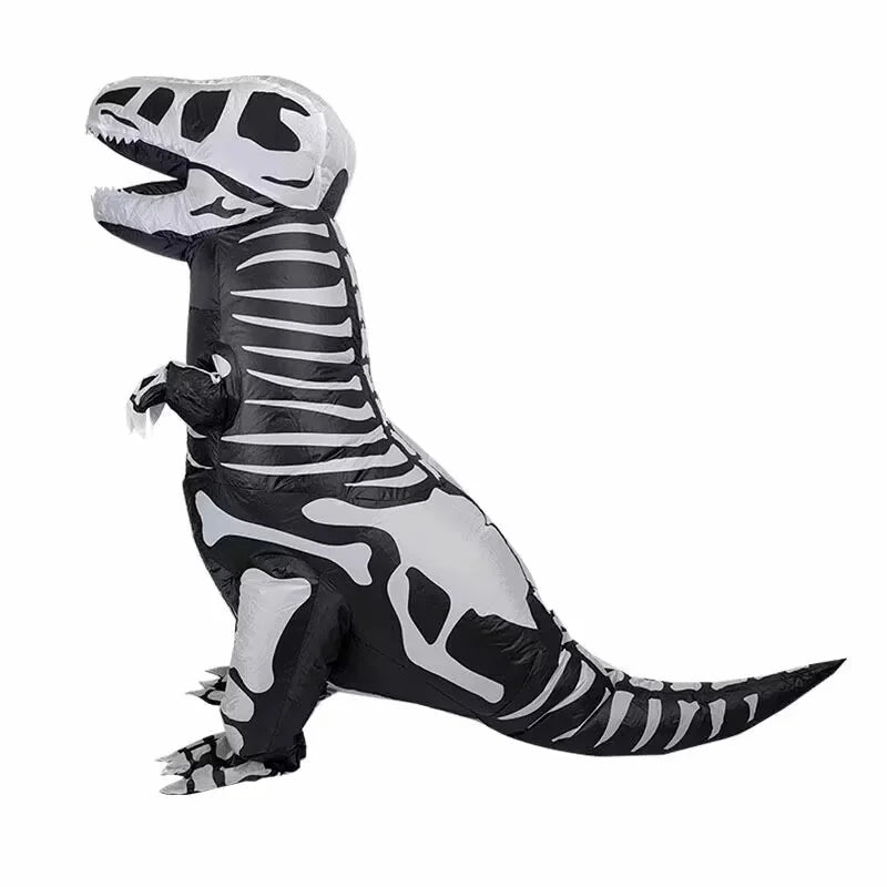 Déguisement Gonflable Dinosaure Squelette Noir et Blanc
