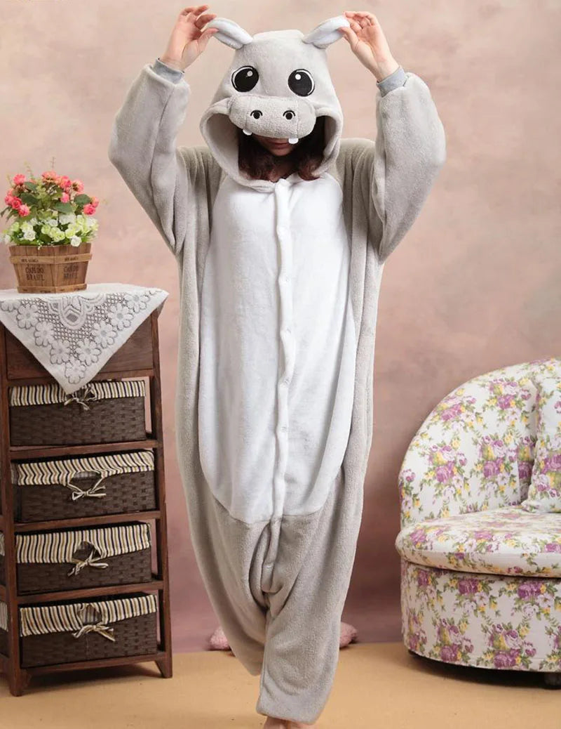 Déguisement Hippopotame Gris