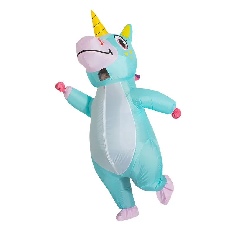 Déguisement Licorne Gonflable Bleu stylé