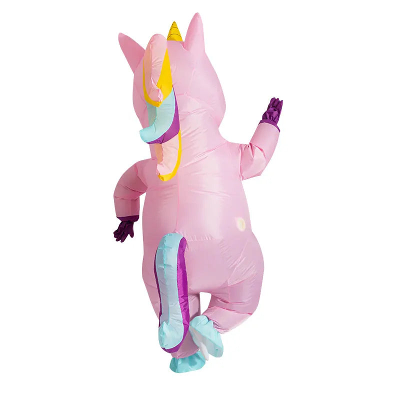 Déguisement Licorne Gonflable Rose Dos