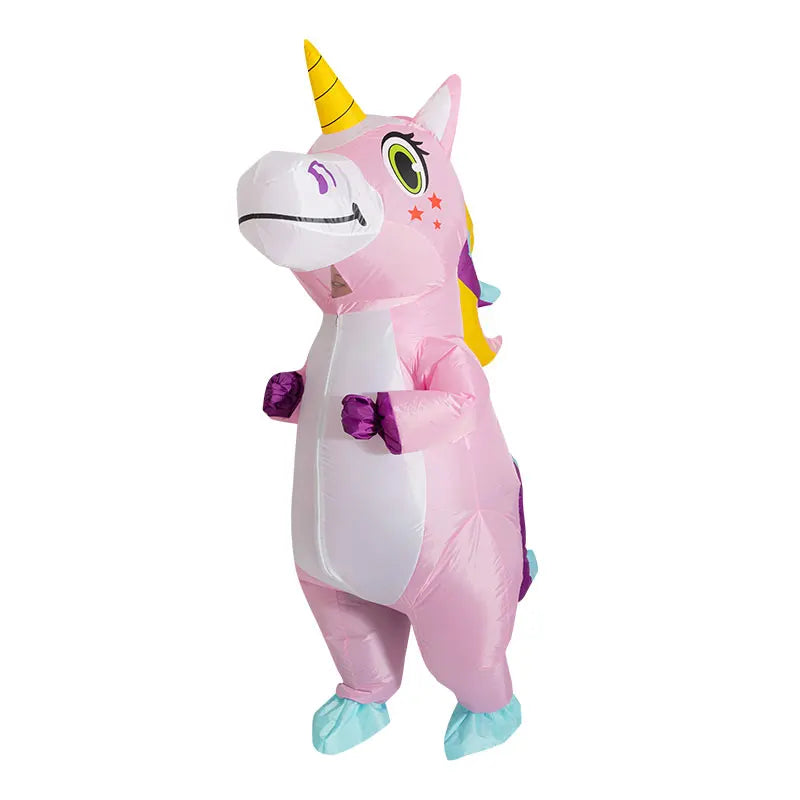 Déguisement Licorne Gonflable Rose Profil