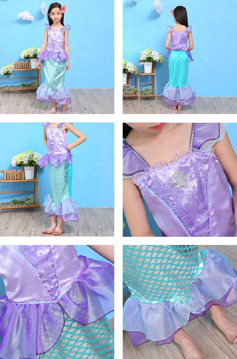 Déguisement Sirène Violet de qualité