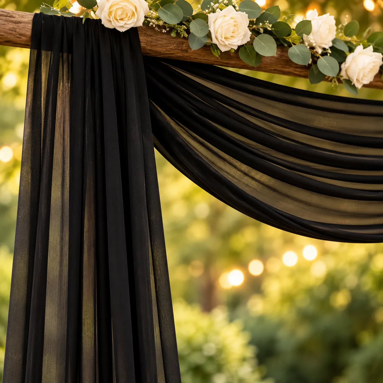 Drapé Arche Mariage Noir élégant