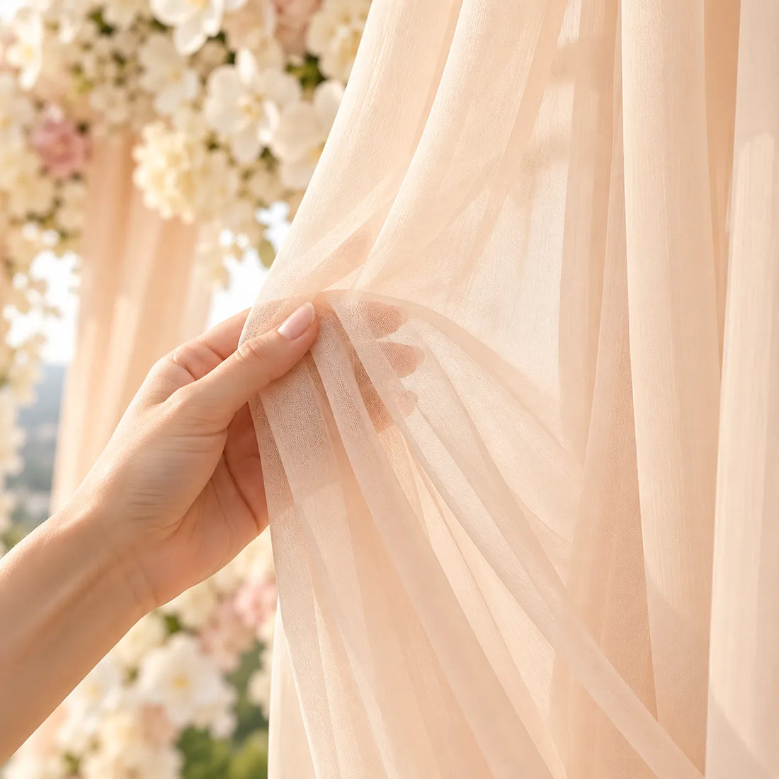 Drapé Arche Mariage en Tulle raffiné