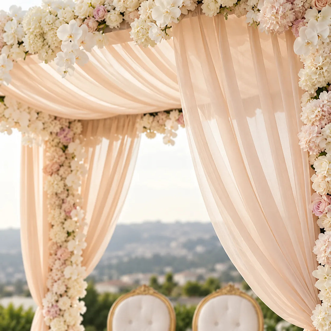 Drapé Arche Mariage en Tulle sublime
