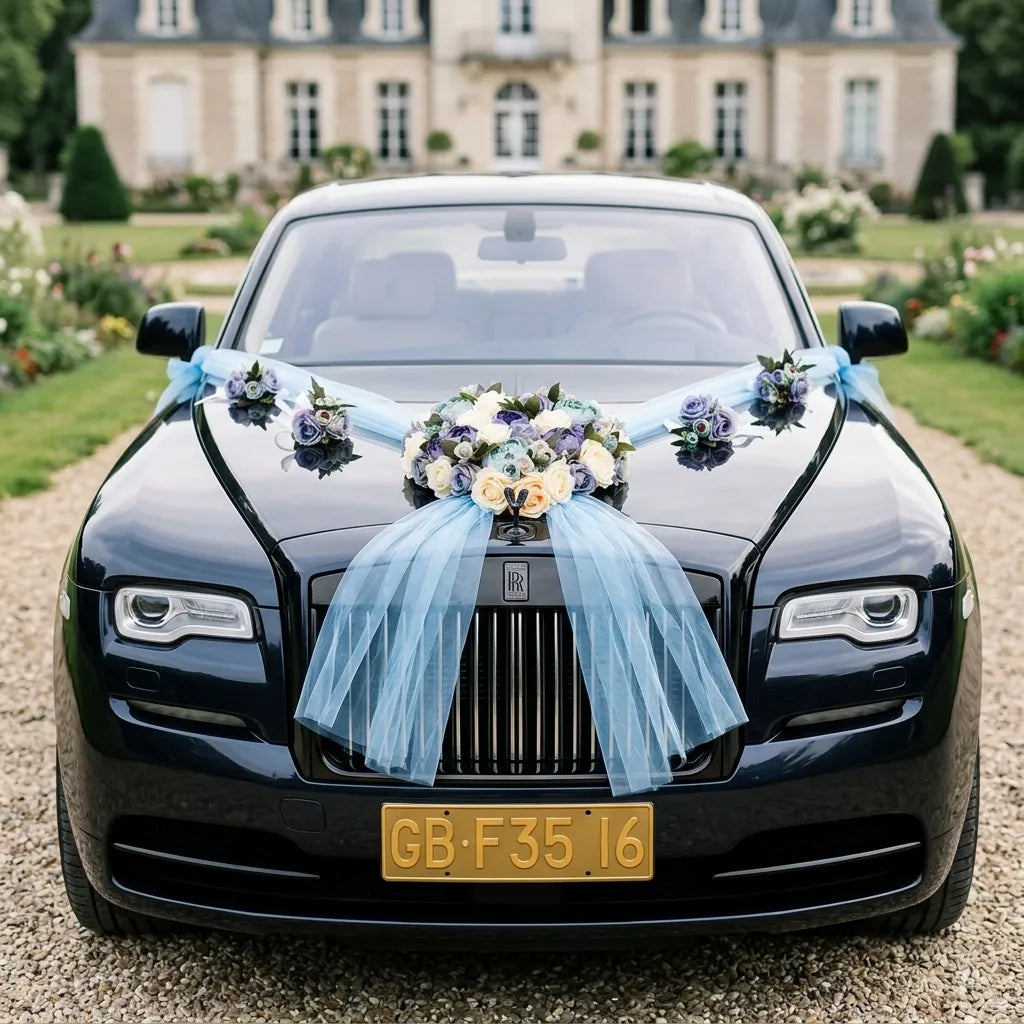 Ensemble Floral pour Voiture Mariage Majestueux