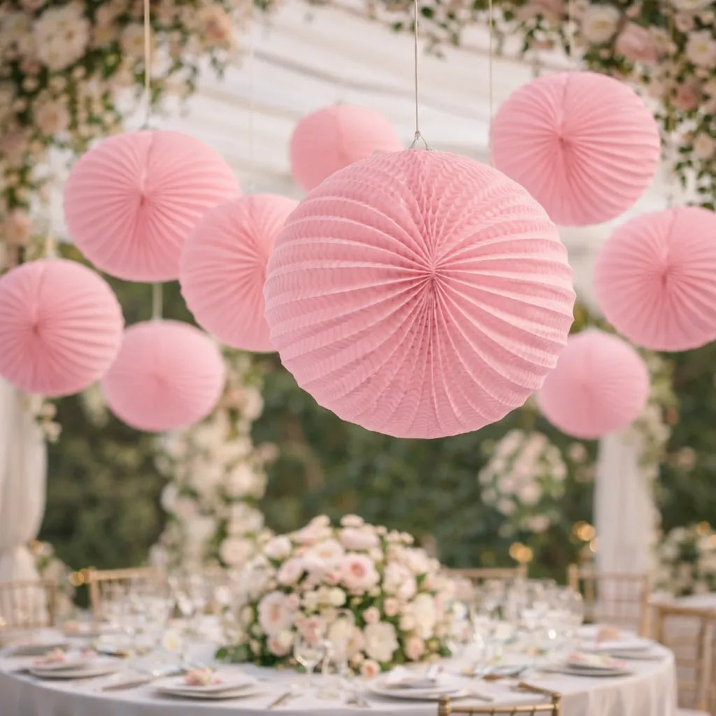 Ensemble de Lampions Mariage Roses romantique