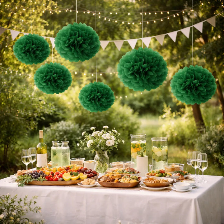 Ensemble de Pompons Papier Vert