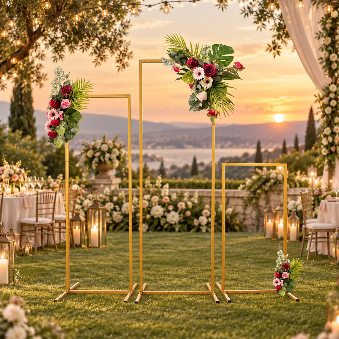Ensemble de Supports Arc Mariage Dorés luxe