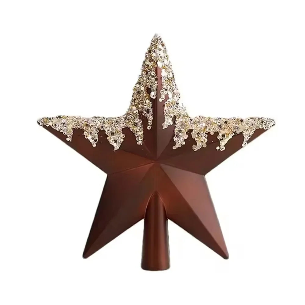 Etoile Noël Marron à Paillettes festive