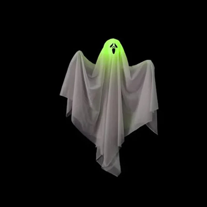 Fantôme à Suspendre LED Vert Halloween Design