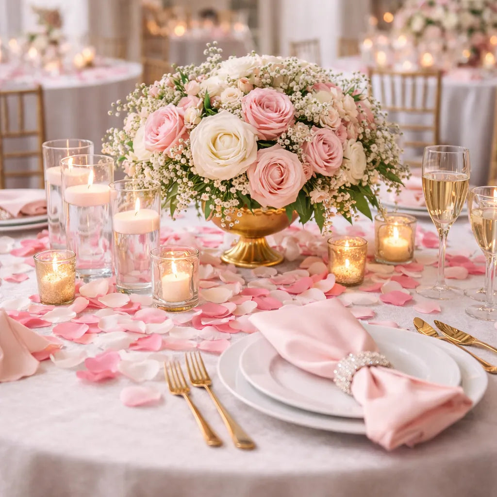 Faux Pétales De Rose Satinés chic