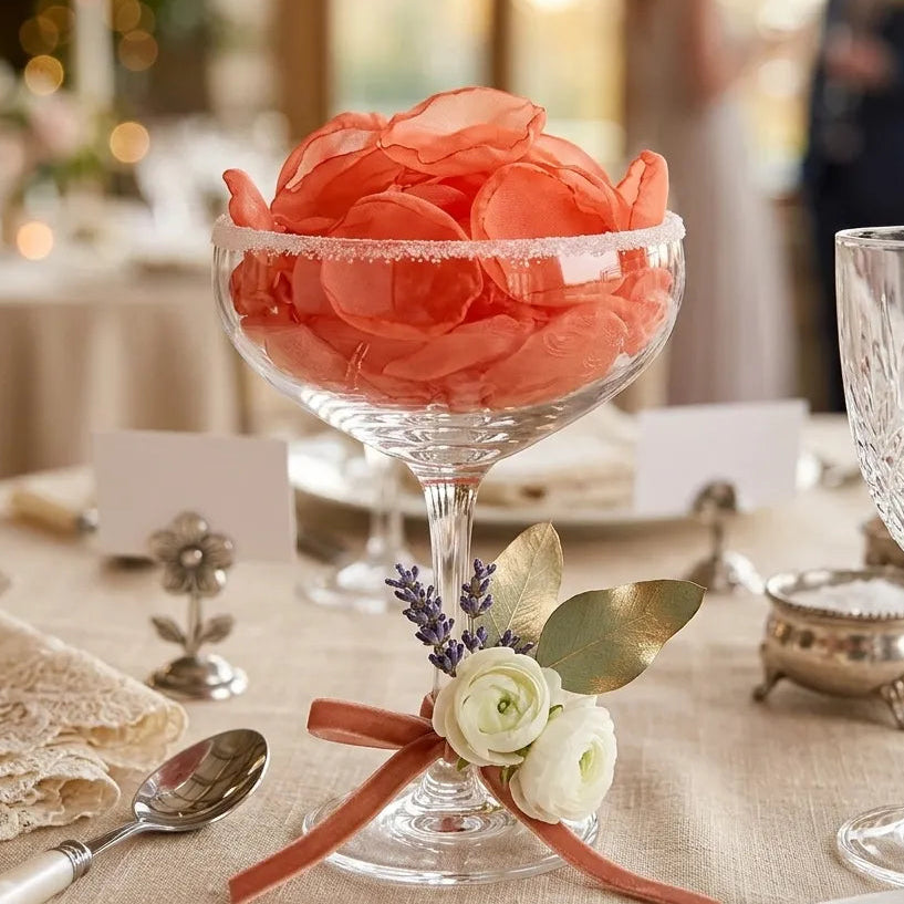 Faux Pétales Mariage Oranges