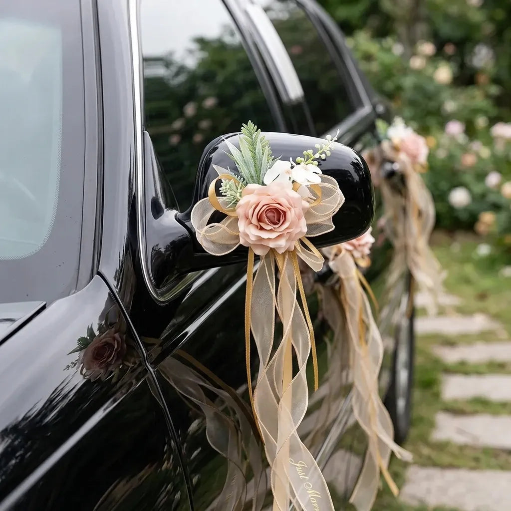 Fleur Champêtre Voiture Mariage Luxuriant