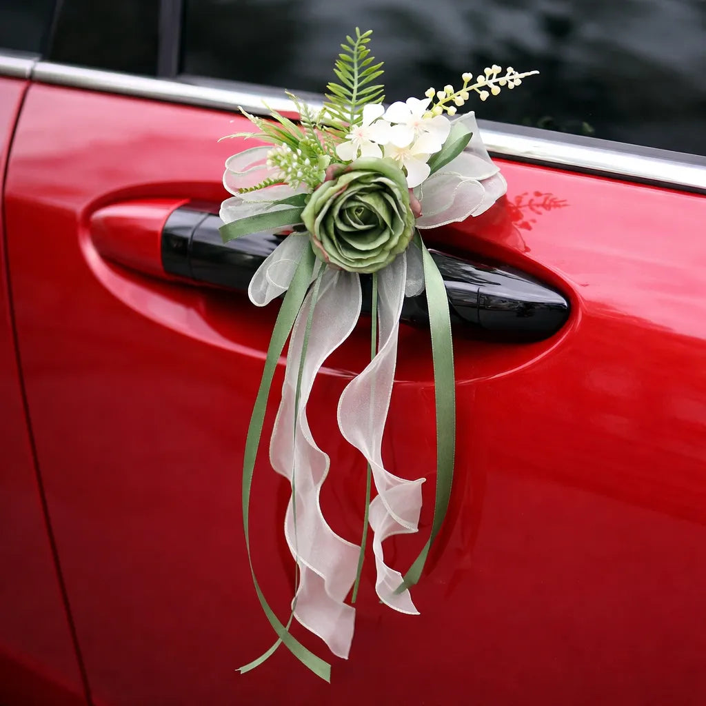 Fleur Verte Artificielle Déco Voiture