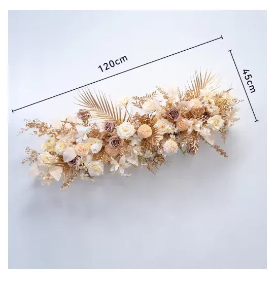 Fleurs à Feuilles d’Or pour Arche Mariage Raffiné