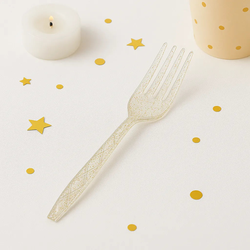 Fourchettes Jetables Pailletées 1