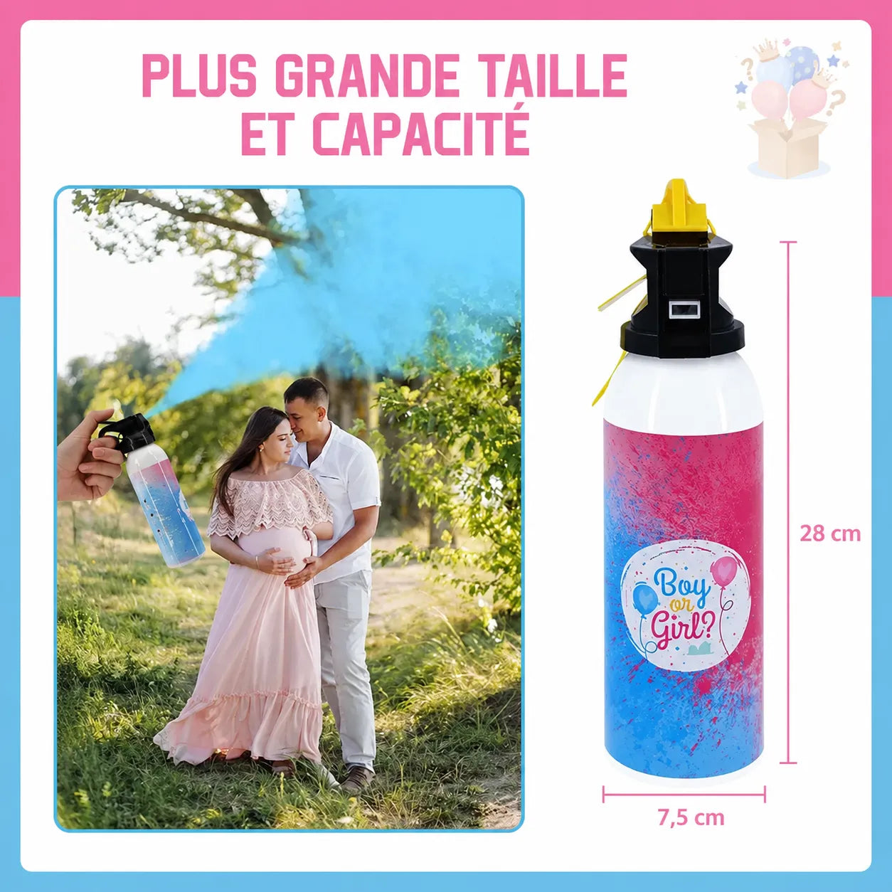 Fumigène Spray Babyshower Fille Festif