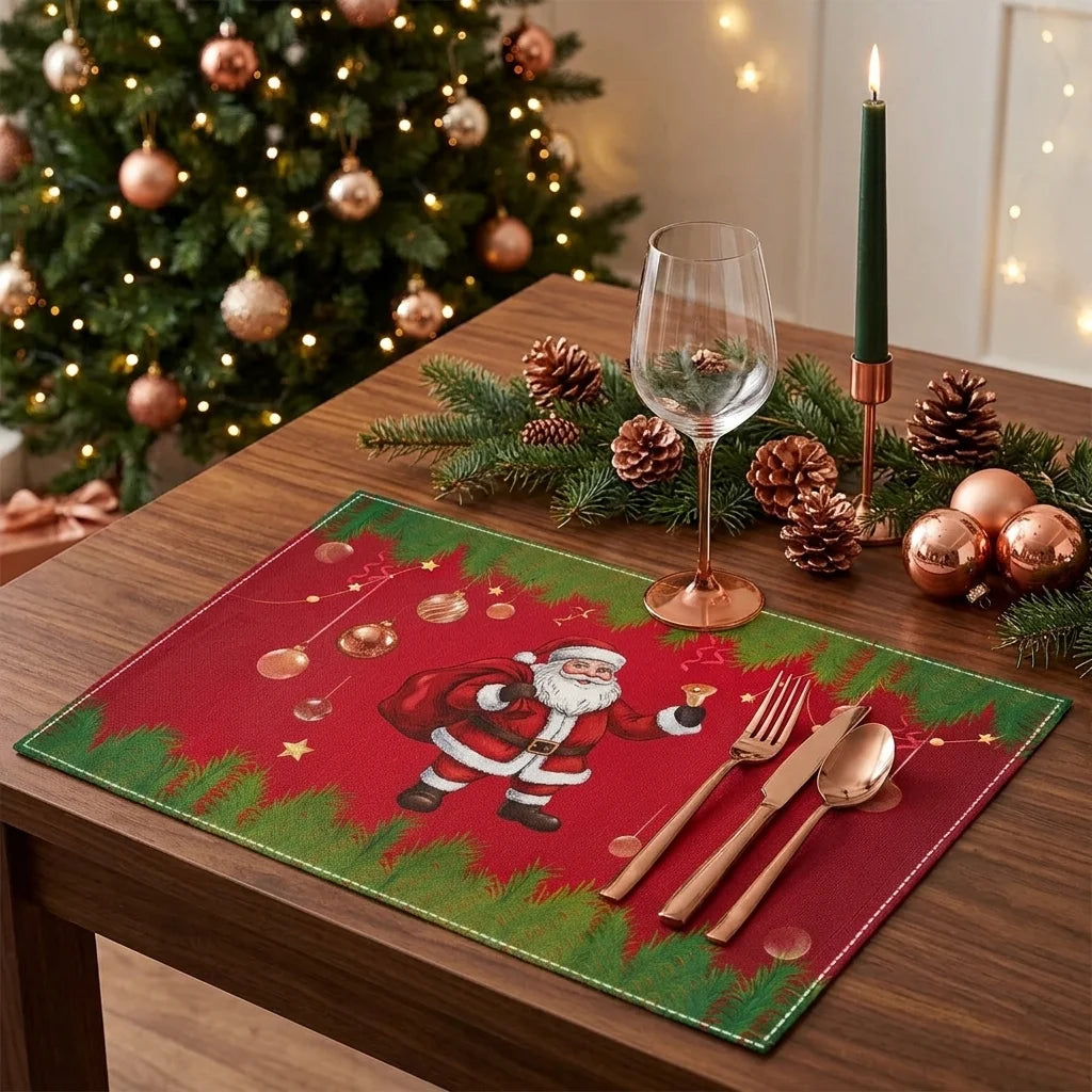 Set de Table Père Noël Rouge et Vert