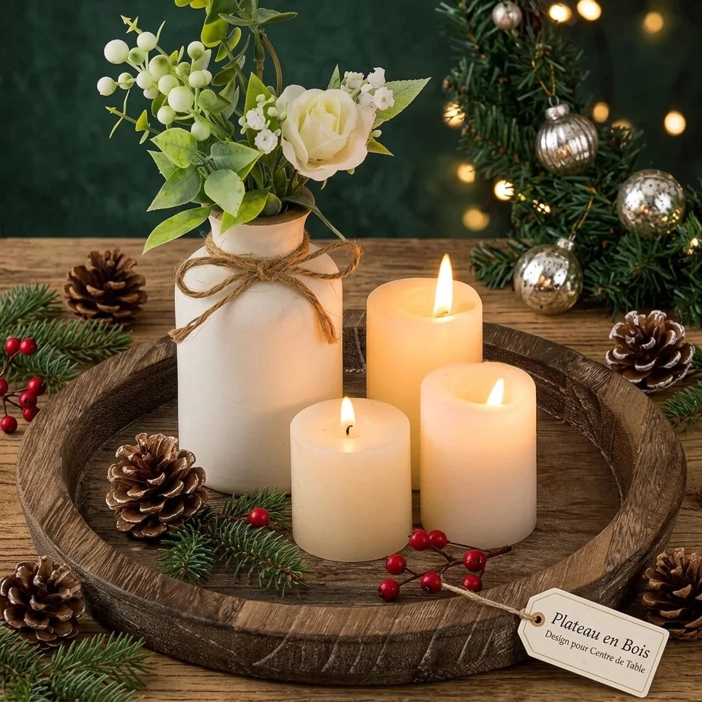 Plateau en Bois Design pour Centre de Table