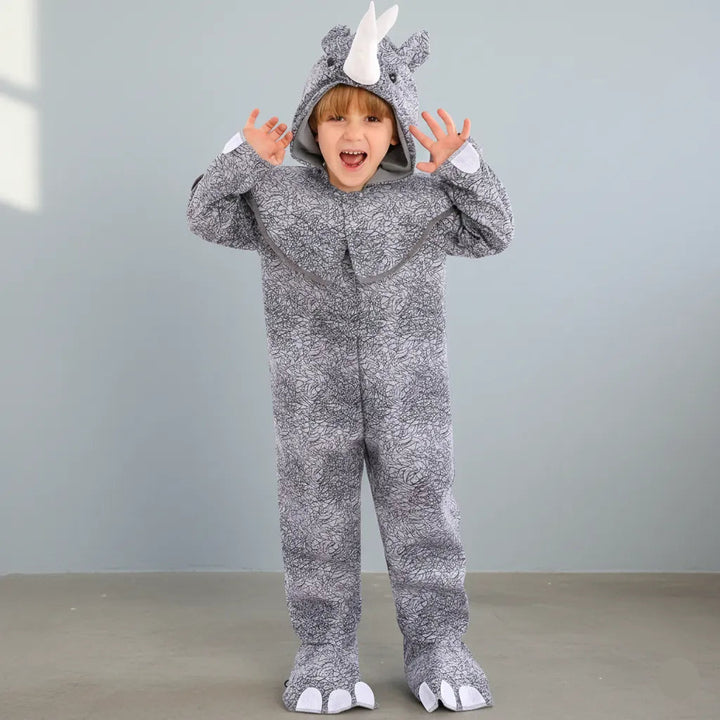 Costume Rhinocéros Enfant Gris