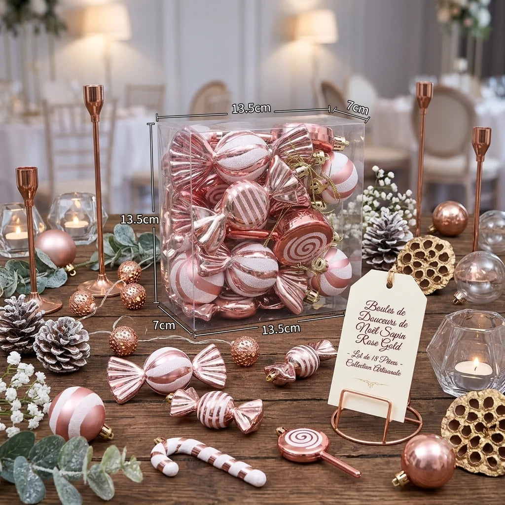Boules de Douceurs de Noël Sapin Rose Gold