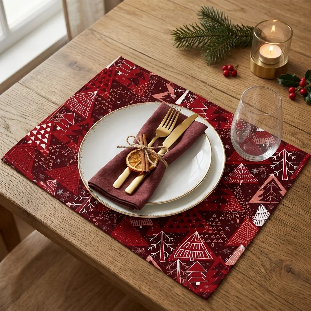 Set de Table Noël Rouge Moderne