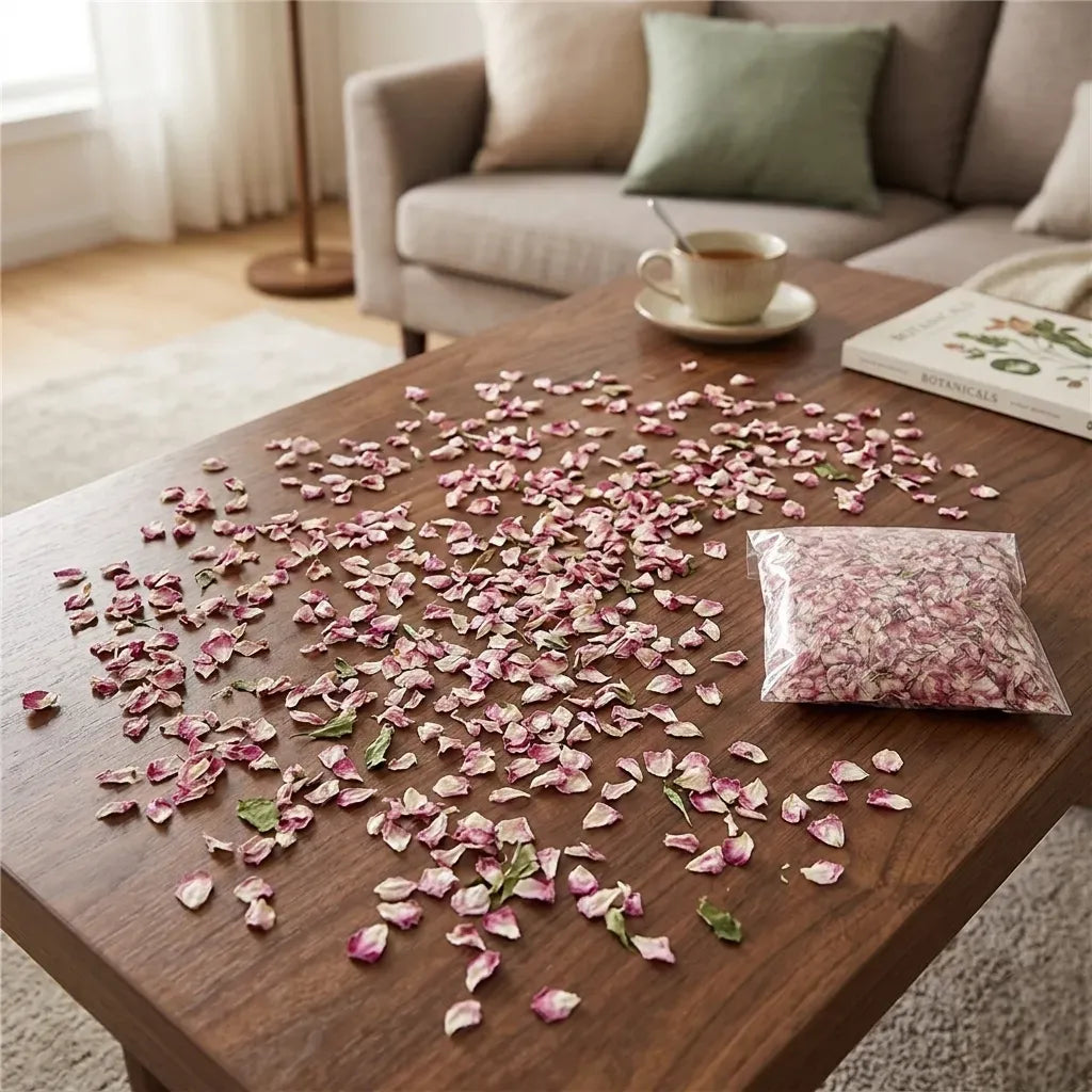 Pétales de Fleurs Roses Séchées Naturelles