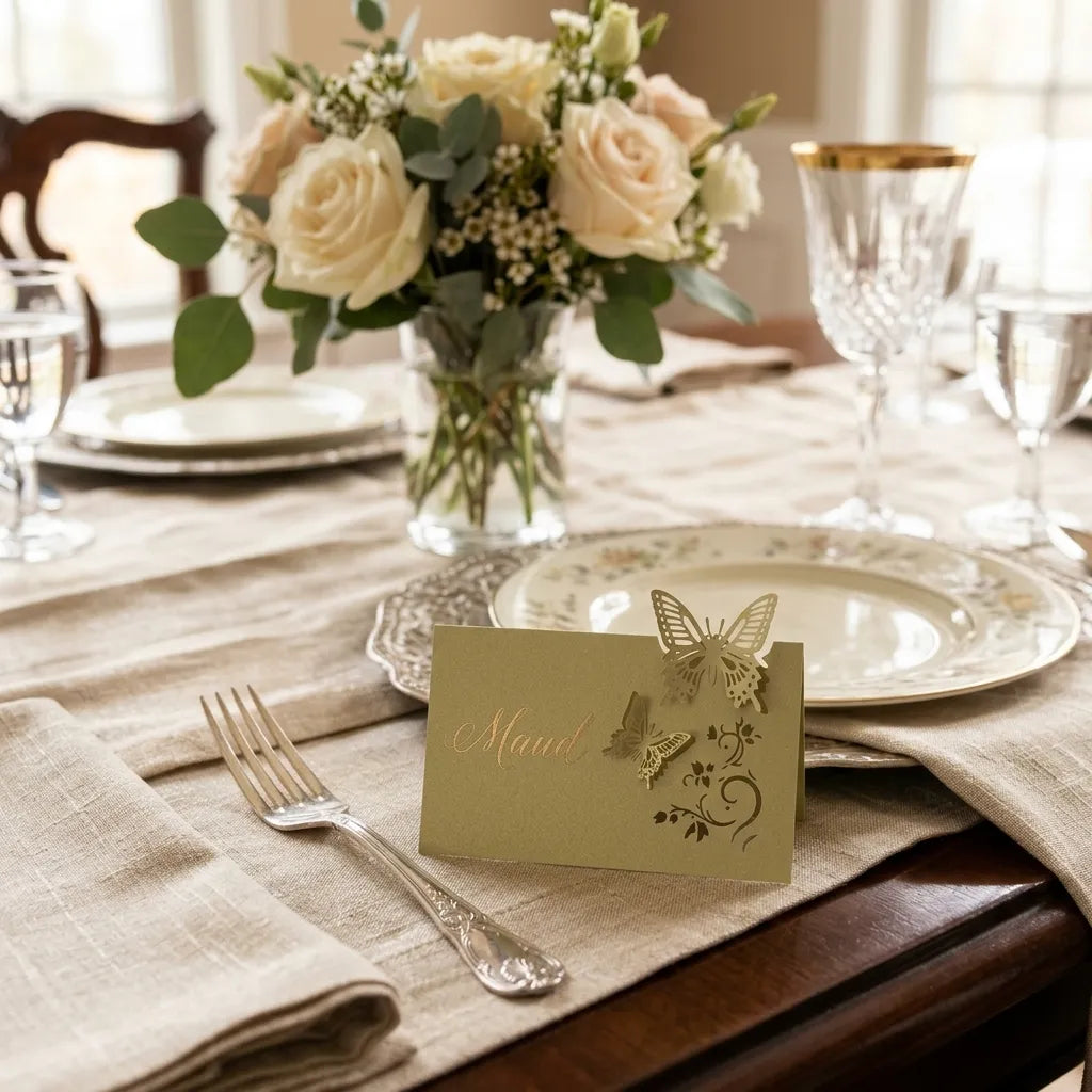 Marque Place Mariage Vert Sauge Elégant
