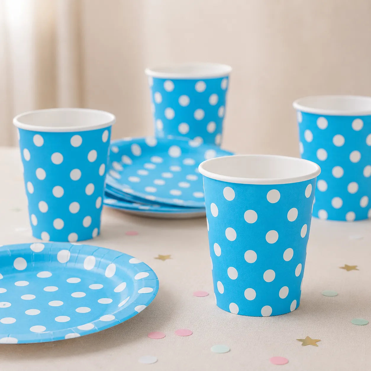 Gobelet Anniversaire à Pois Bleu Pratique