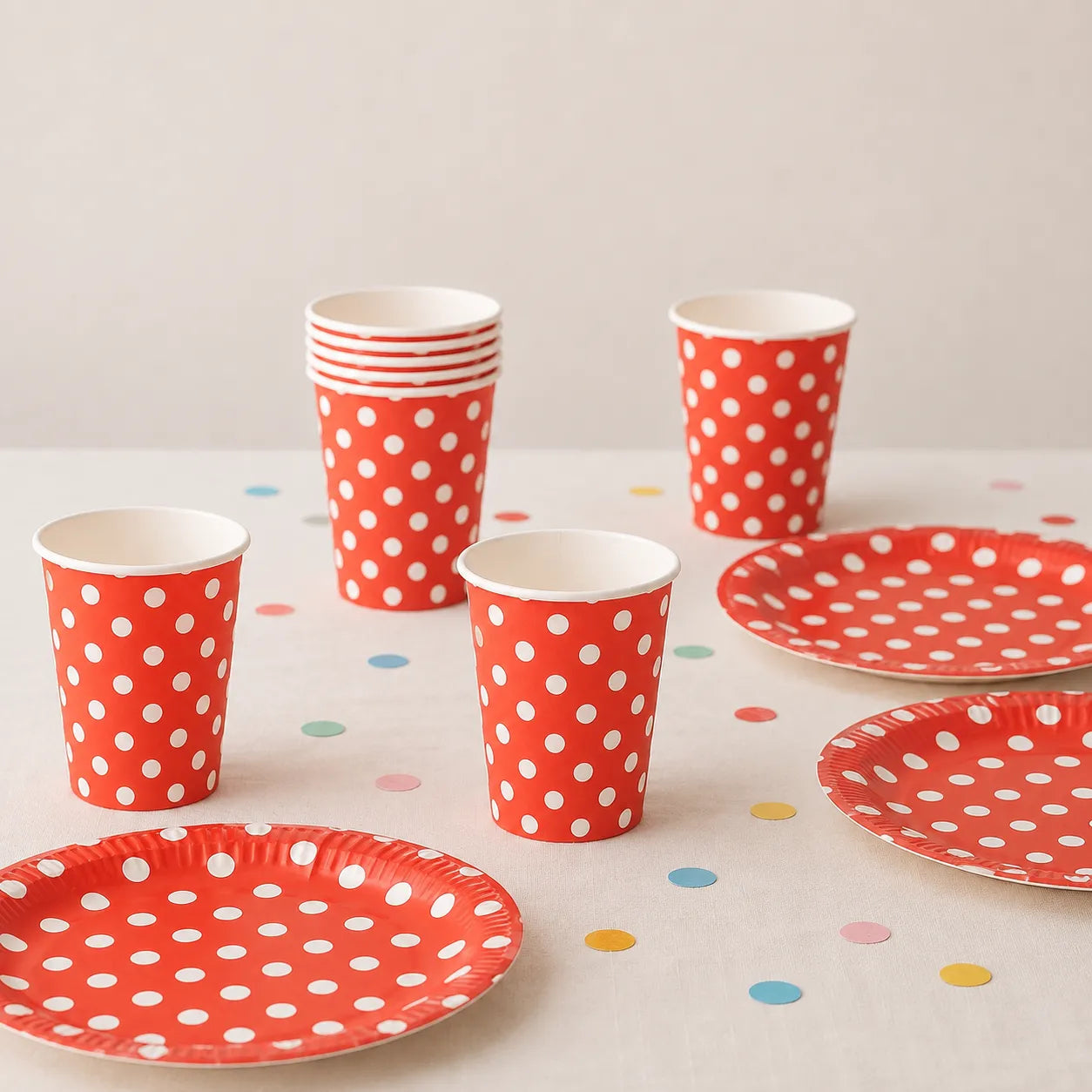 Gobelet Anniversaire à Pois Rouge Blanc
