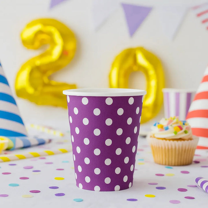 Gobelet Anniversaire à Pois Violet