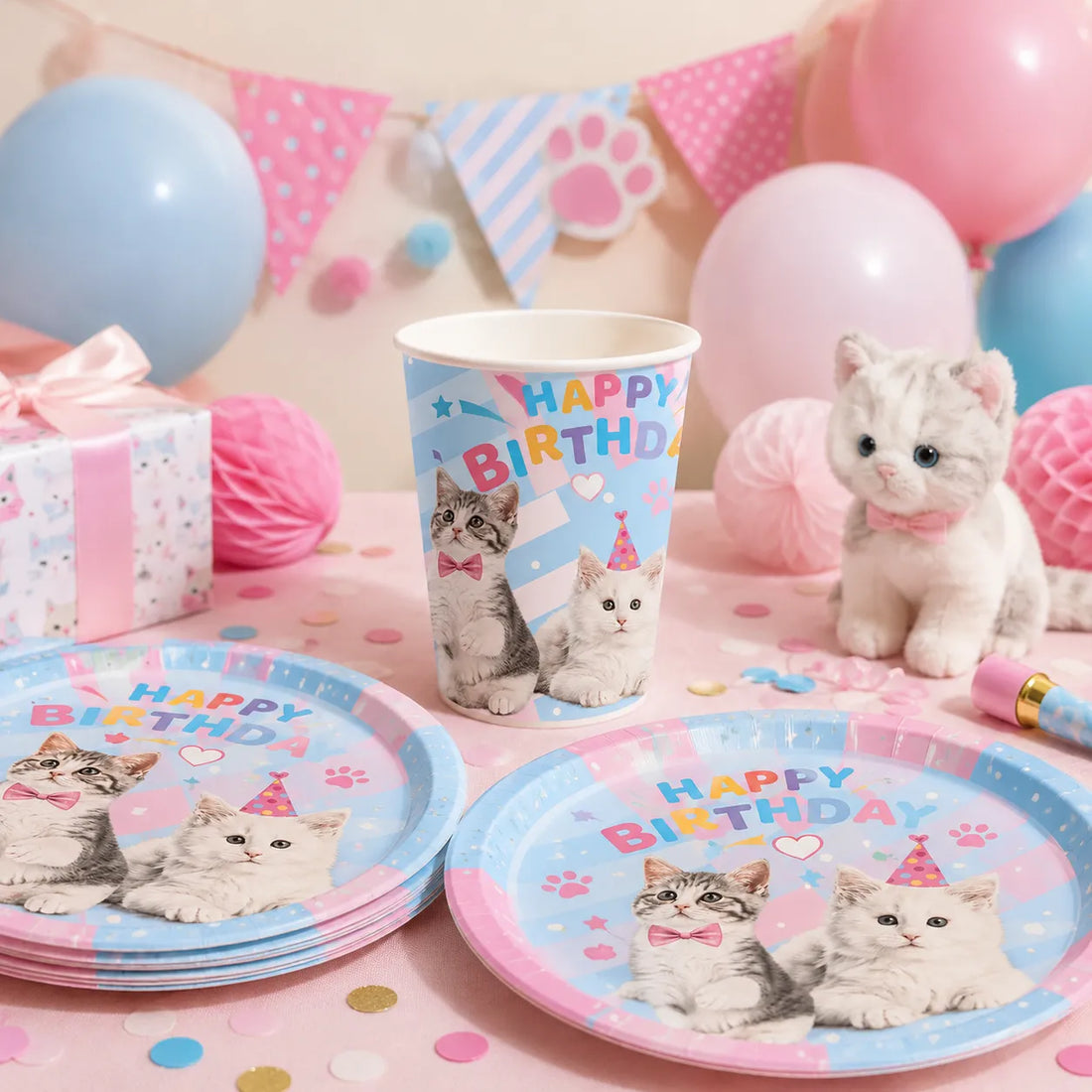 Gobelet Happy Birthday Chat Kawai