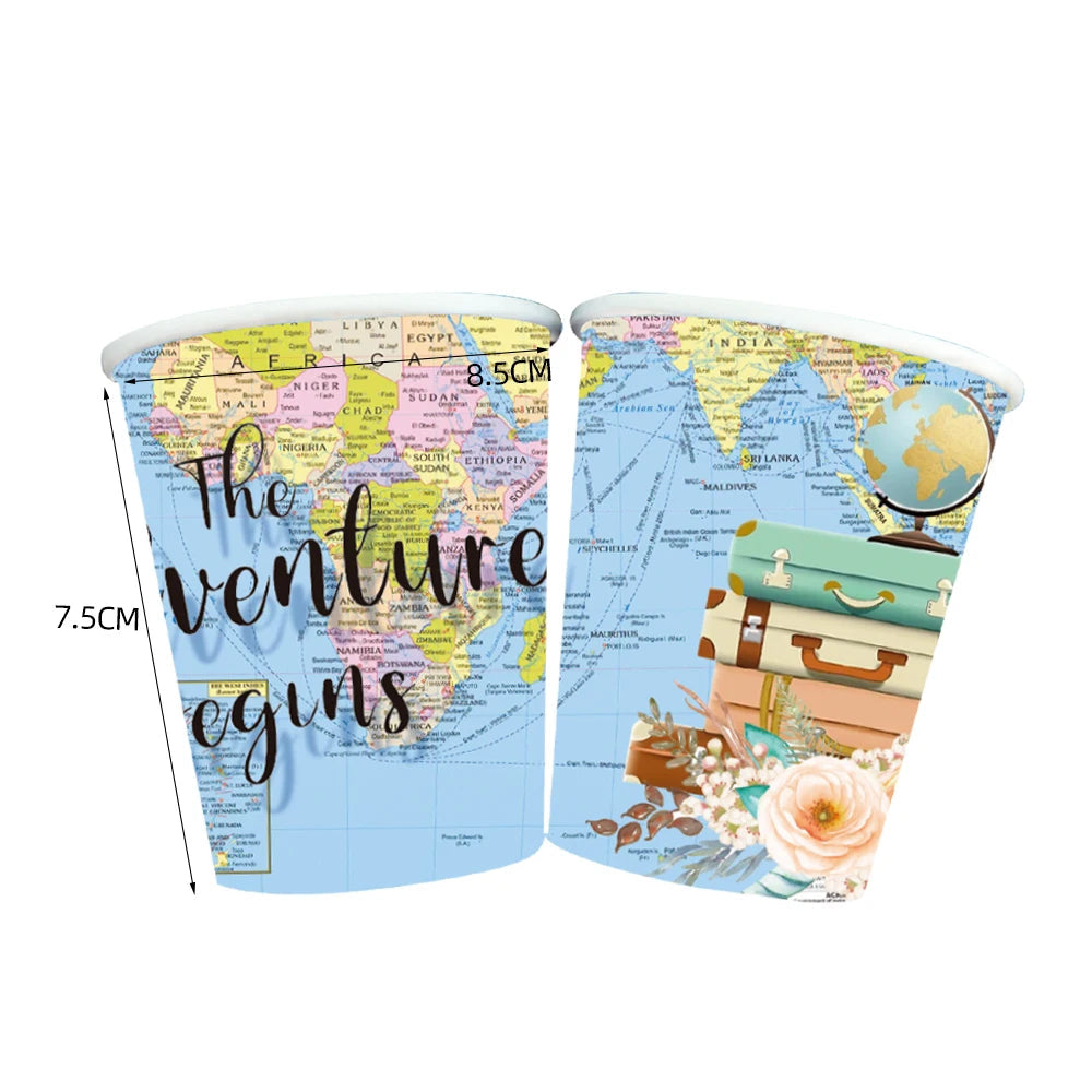 Gobelet Jetable Thème Voyage