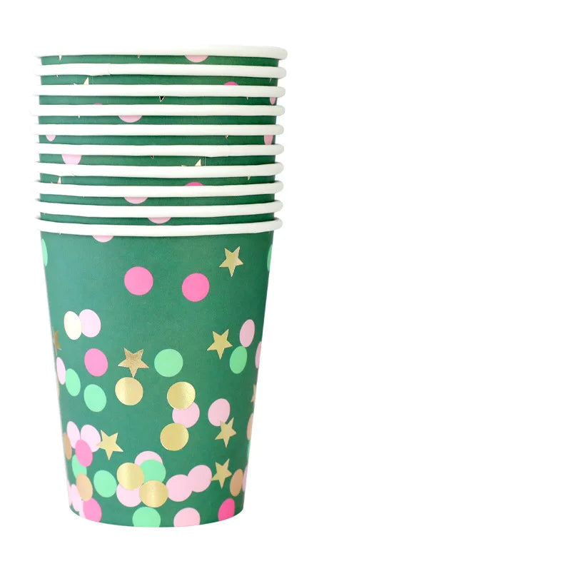 Gobelet Jetable Vert à Confettis 