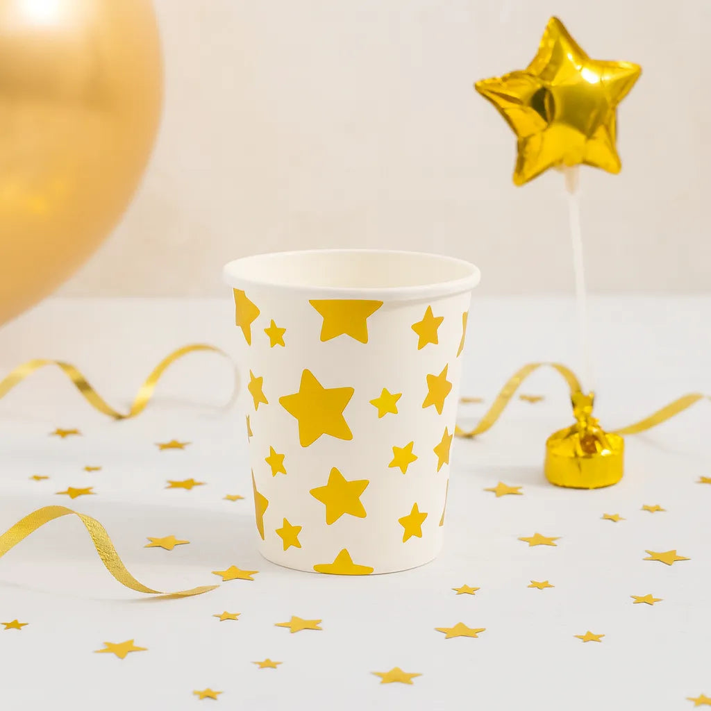 Gobelet Jetable Étoilé Doré
