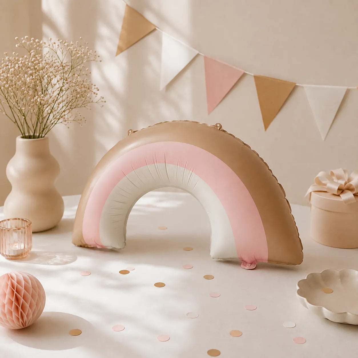 Grand Ballon Anniversaire Forme Arc-en-ciel Fille Original