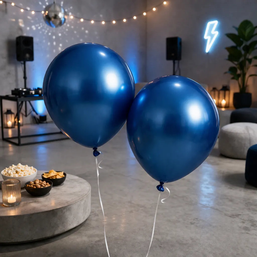 Gros Ballon Bleu Métallisé Classe